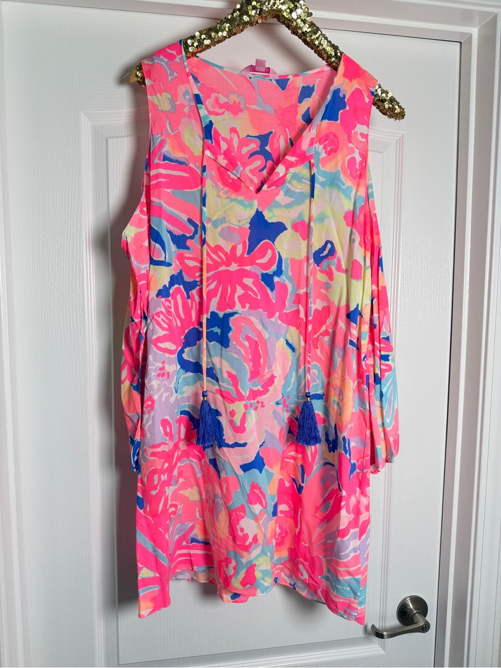 Lilly Pulitzer Benicia Tunic Cold Shoulder Dress in the Playa Hermosa size m